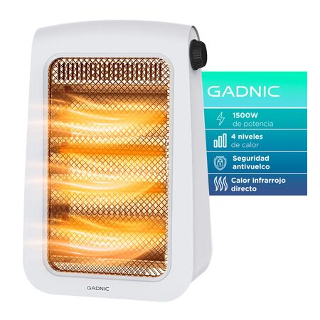Estufa Infrarroja Gadnic 1500W Calor Directo 4 Niveles Silenciosa Hogar