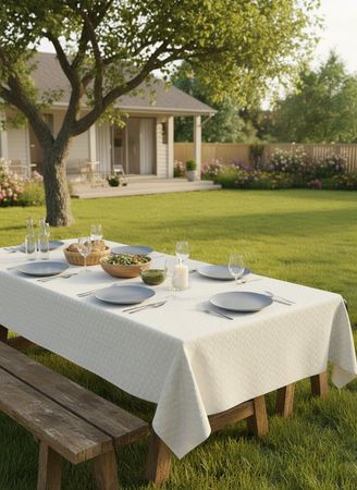 Mantel Antimancha Impermeable Español 1,60 x 3,50 mts Rollo Tela Blanco