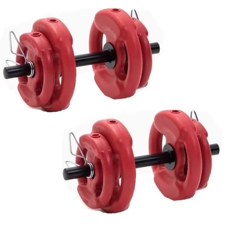 Set Mancuernas con topes 30 Kg en Discos con Manija