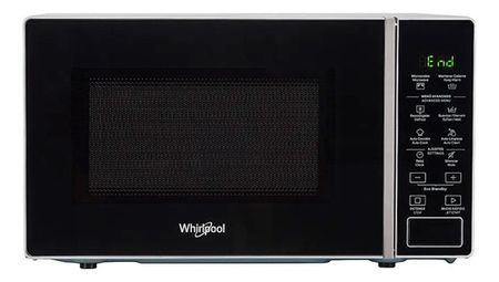 Microondas Whirlpool Wms20bs 20 Litros Silver Frente Negro
