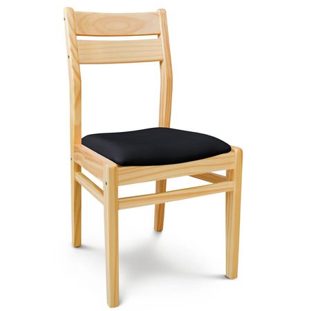 Silla de Comedor Docta lustre Natural Tapizado Inka Negro Espacity