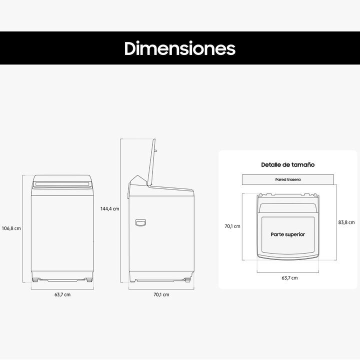 Lavarropas Samsung WA11CG6442BWBG Superior 11 Kg Inverter - Vista 5