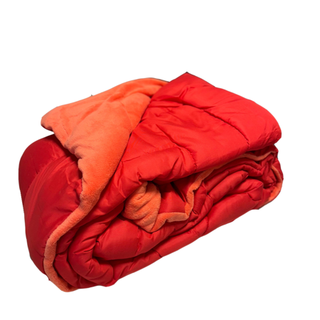 ACOLCHADO CASABLANCA CORDERITO QUEEN ROJO/NARANJA