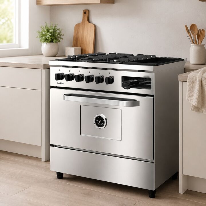 Cocina Industrial Saho Kuma 820 Multigrill 4 Hornallas Puerta Ciega Multigas 82cm - Vista 4