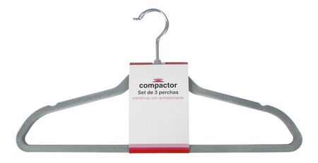 Set X 60 Perchas Terciopelo Ultralivianas Gris