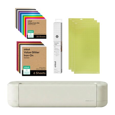 Cricut Explore 5 Vinilo Iron-On Arcoiris y Glitter Cinta Transferencia 3 Tapetes STD