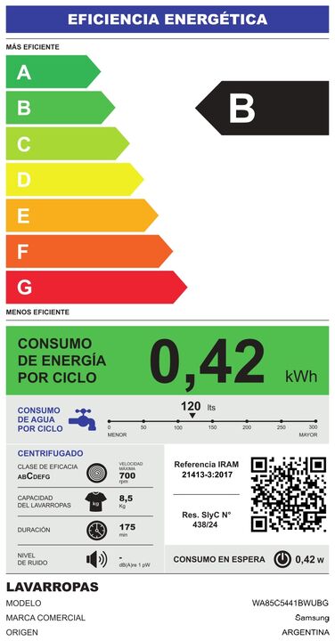 Lavarropas Samsung WA85C5441BWUBG 8.5kg Ecobubble Inverter - Vista 11