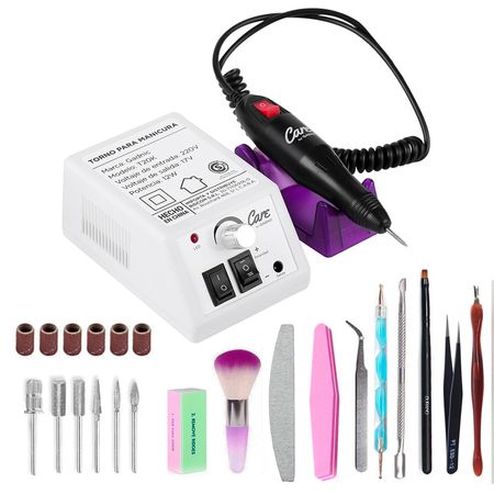 Torno para Uñas Care By Gadnic T20K Manicura Profesional + Brocas y Limas