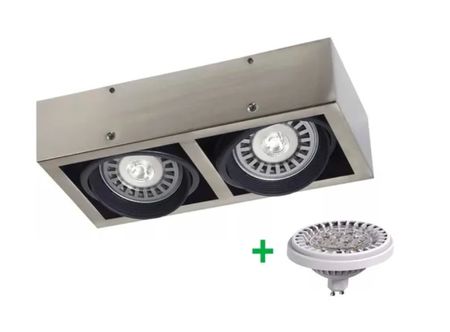 Plafon Ar111 Box 2 Luces Gu10 Platil Frio