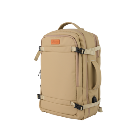Mochila de Viaje Extensible Waggs Porta Notebook con Puerto USB  45L Caqui