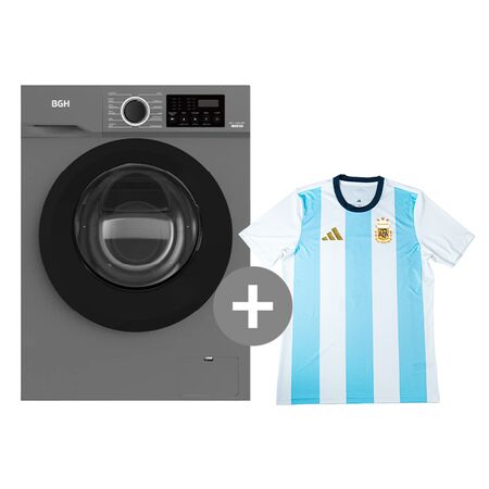 Lavarropas Automatico Bgh Inverter Bwfe06S24Ar 6Kg 1000Rpm Gris +Camiseta ARG BGH