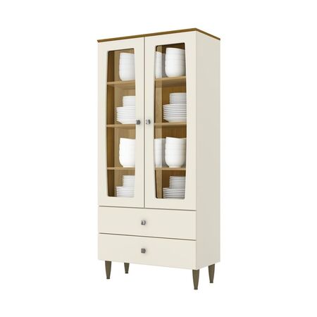 Armario Cristalero Henn Liz C230-129 Blanco/Roble