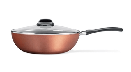 Wok c/Tapa de 4.1L Antiadherente 28 cm Cobre - Linea Clove Brinox 7111/468