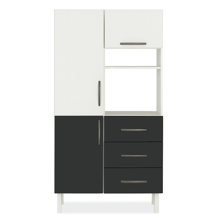 Despensero Organizador de Cocina Kit de 3 puertas y 3 cajones Grafito Blanco Maximo Acapulco