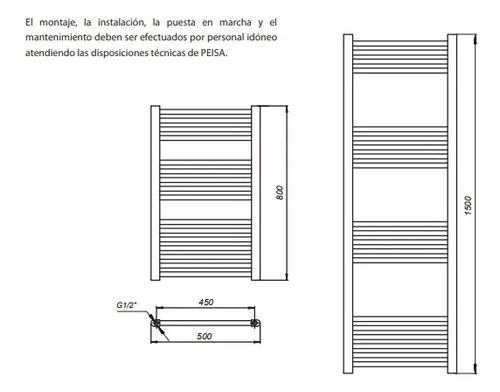 Toallero Domino 150 Negro Peisa 10001794 - Vista 2