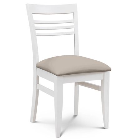 Silla de Comedor Murano Tapizado Inka Beige lustre Blanco Espacity