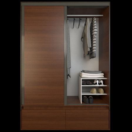 Placard Corredizo 1,50 2caj 2zap. Caoba Tabaco