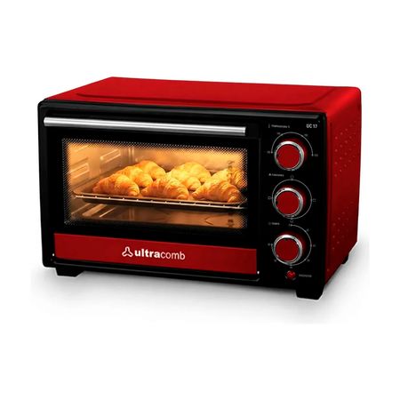 Horno Eléctrico de Mesa 17litros Ultracomb Uc-17 Color Rojo/Negro 1280W con bandeja y rejilla
