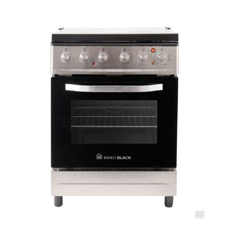 COCINA ELECTRICA KANJI BLACK KJH-EKXL01V 60 X 50 CM 4 ANAFES HORNO 1500 WTS LUZ ACERO INOX