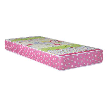 Colchon Maxiking Infantil 1 Plaza 80x190x20cm de Espuma Tela Acolchada Diseño Rosa