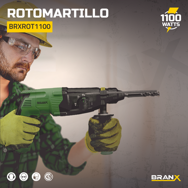 Rotomartillo Taladro Percutor 1100w Branx Con Accesorios - Vista 7