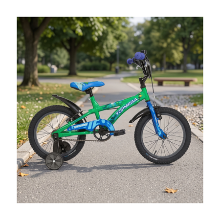 Bicicleta Infantil Topmega Speedmike Talle Único R16 1V Verde/Azul