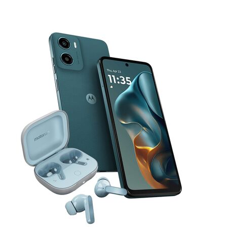 Combo Moto G05 4+64GB Forest Green + Moto Buds Guitar Illusion Blue