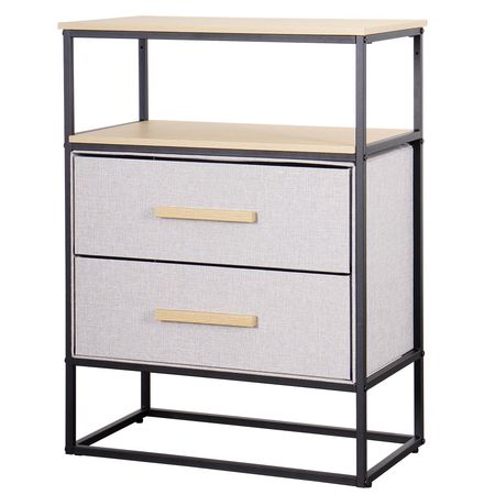 Cajonera | Organizador Dalton 2 Cajones Gris Negro Madera 24218