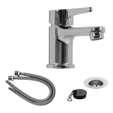 Griferia Lavatorio Fv 0181/g9 Alba Monocomando Bano Pileta Plateado Brillante