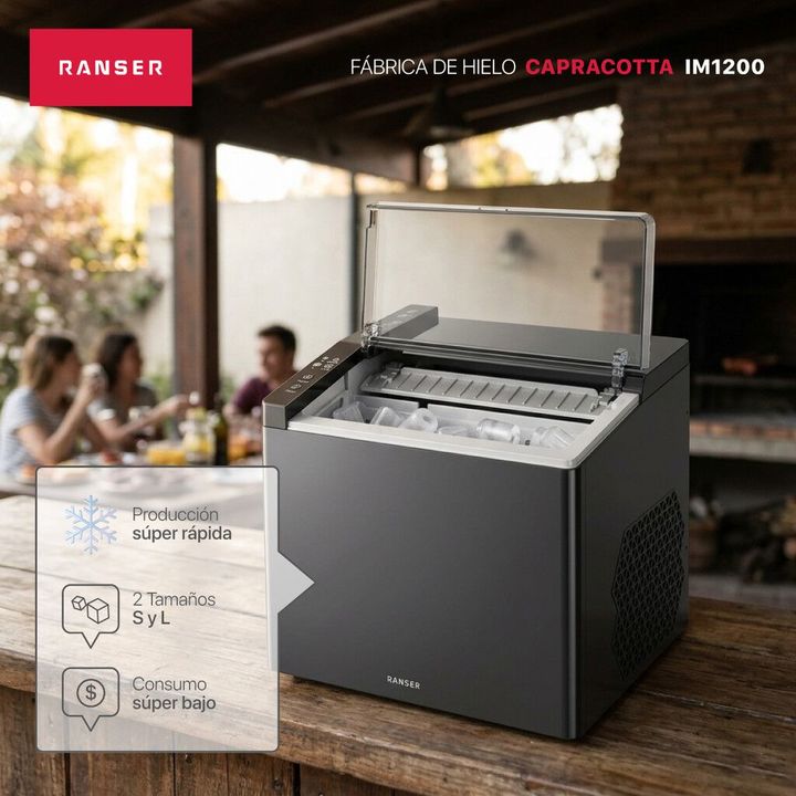 Fabrica de Hielo Ranser CAPRACOTTA IM1200 150W Automatica Negro Portatil - Vista 4