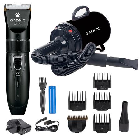 Secador De Pelo Para Perros PD2000 + Maquina De Cortar Pelo Canina S300 Profesional Gadnic