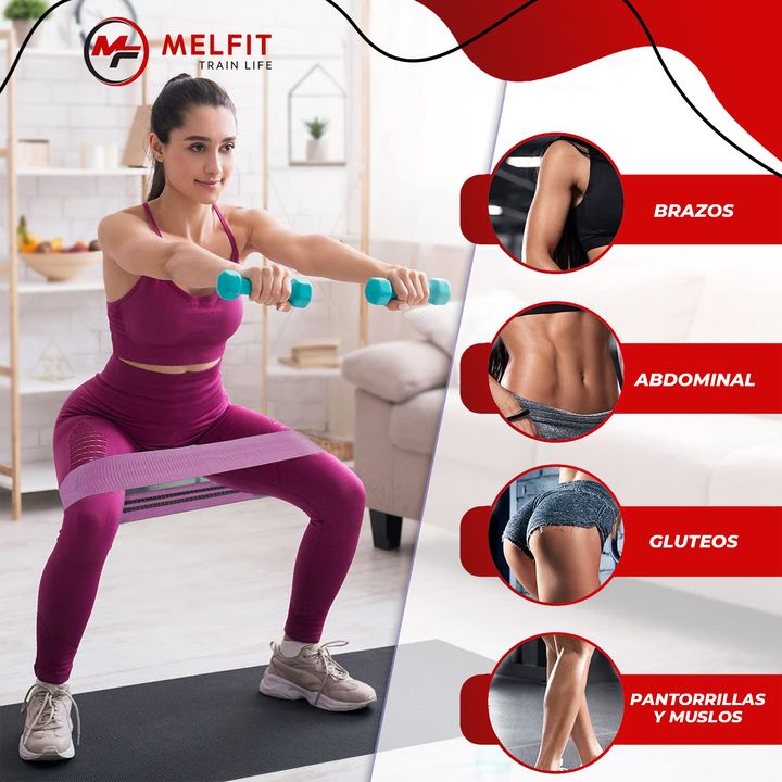 Banda Elástica De Resistencia Baja Melfit Entrenamiento Mf B3 Violeta - Vista 3
