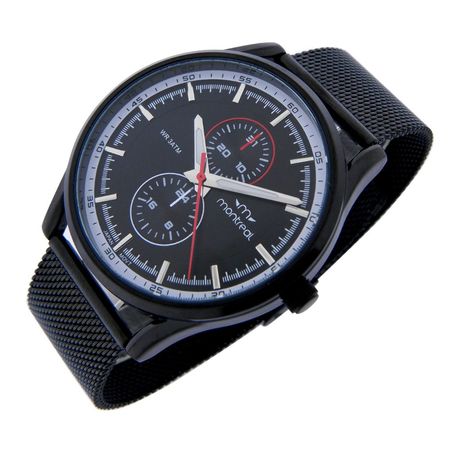 Reloj Hombre Plata Montreal Acero Tejido