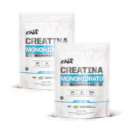 Combo Suplemento Deportivo Ena Creatina Monohidr S/Sabor 2u