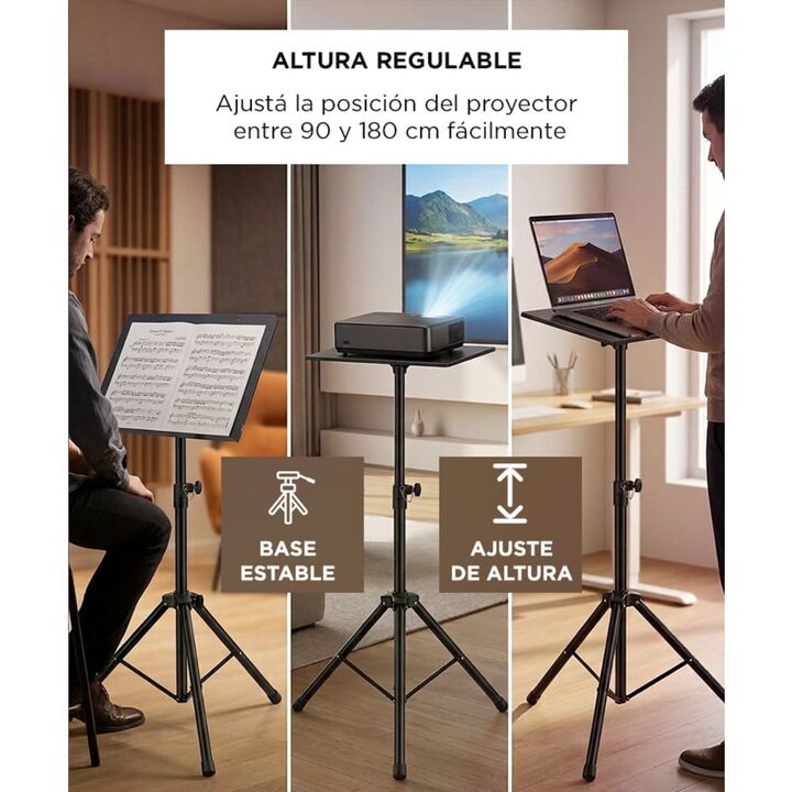 Soporte Trípode Para Proyector Gadnic Metálico Altura Regulable Portátil Soporta Hasta 50 kg - Vista 3