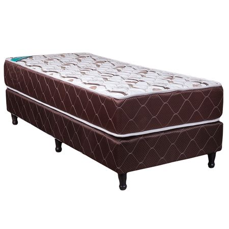 Conjunto Sommier y Colchon de Resorte Bonell Maxiking Esmeralda 80x190x26cm Doble Marco Perimetral de Espuma Tela de Jackard Belga