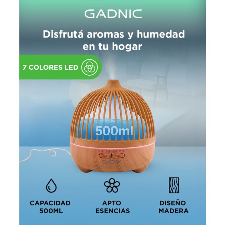 Humidificador Aromático Gadnic Aromaterapia Tipo Madera 500ml - Vista 2