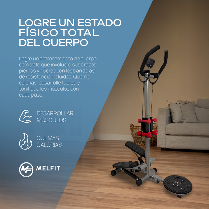 Escalador Gym Melfit Ex100 Con Manillar Disco Pesas Ex100 - Vista 2
