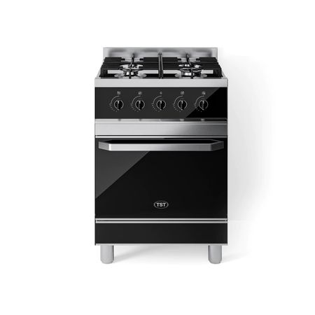 Cocina Semi Industrial TST Vesta 60 cm Negra Vidrio Templado - Cocina a Gas