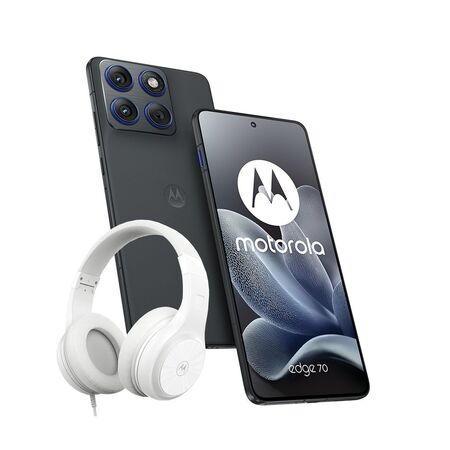 Combo Moto Edge 70 12+512GB Gadget Grey + Auricular Vincha Cable