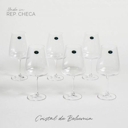 SET X12 COPAS DE CRISTAL DE BOHEMIA CORVUS 750 ML 