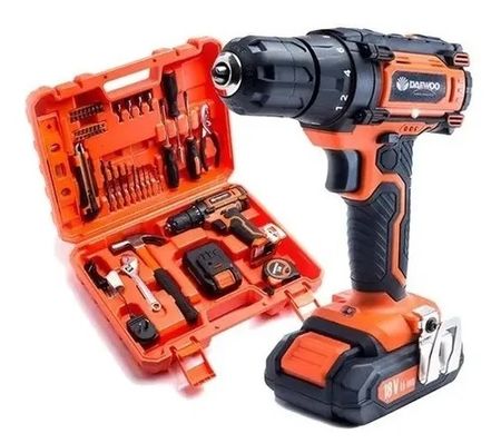 Taladro Inalambrico Daewoo Dacd1800v2 1350rpm Maletin + Bat