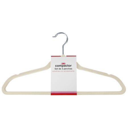 Set x 24 Perchas Slim Terciopelo Antideslizante Ultradelgadas Beige