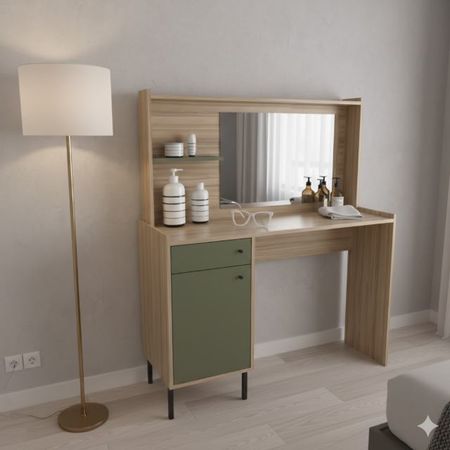 Escritorio Maquillador Tocador Con Espejo Tables 3115 Coco Bolo Safari