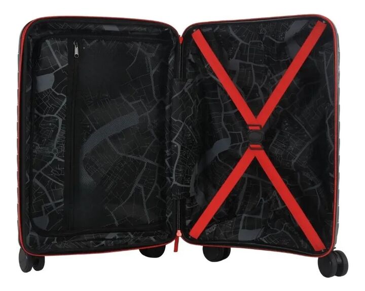 Valija Wanderlust 20 Pulgadas Expandible Negro Y Rojo 48065 - Vista 5