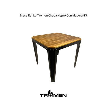 Mesa Runko Tromen Chapa Negro Con Madera 83