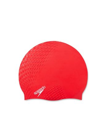 Gorra Speedo Bubble Active + Unisex Natación Rojo