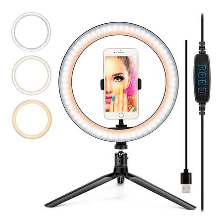 Aro De Luz Led Makeup Maquillaje Celular Ring Light Tiktok 10 pulgadas