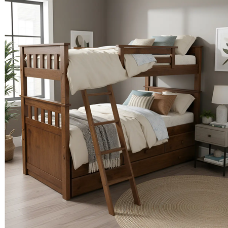 cama cucheta/nido doble cravero 1 plaza cedro madera con 3 cajones