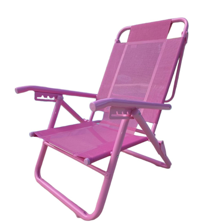 Reposera Silla Plegable 80054 Descansar Baja 5 Posiciones Rosa